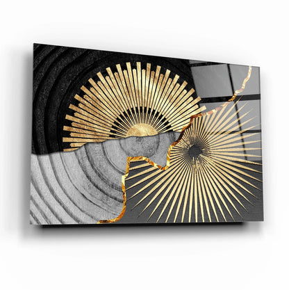 Gold Abstract Glass Wall Art - LUXARTDECO
