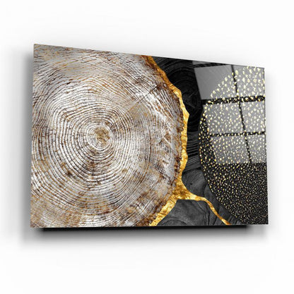 Abstract Gold & Black Glass Wall Art - LUXARTDECO