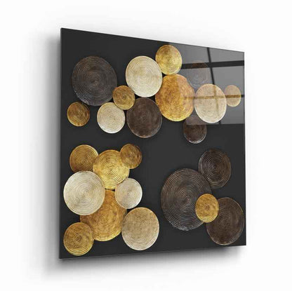 Golden Abstract Glass Wall Art