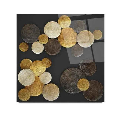 Golden Abstract Glass Wall Art