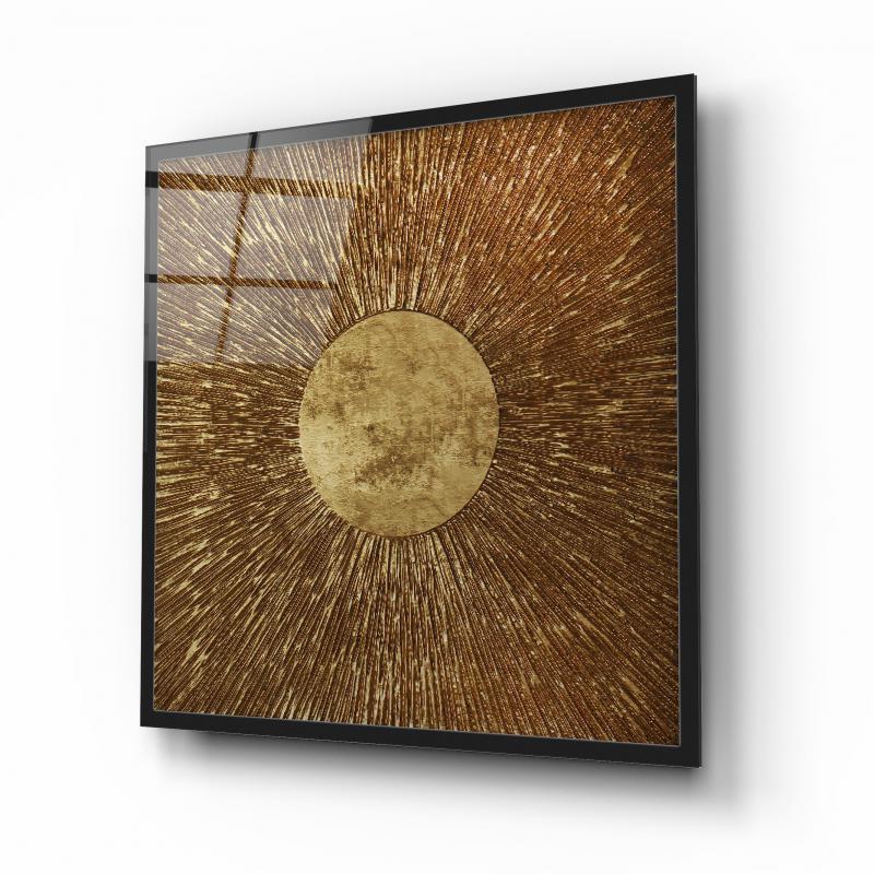 Gold Abstract Glass Wall Art