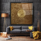 Gold Abstract Glass Wall Art