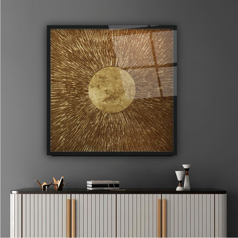 Gold Abstract Glass Wall Art
