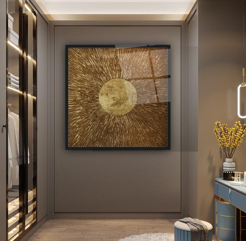Gold Abstract Glass Wall Art