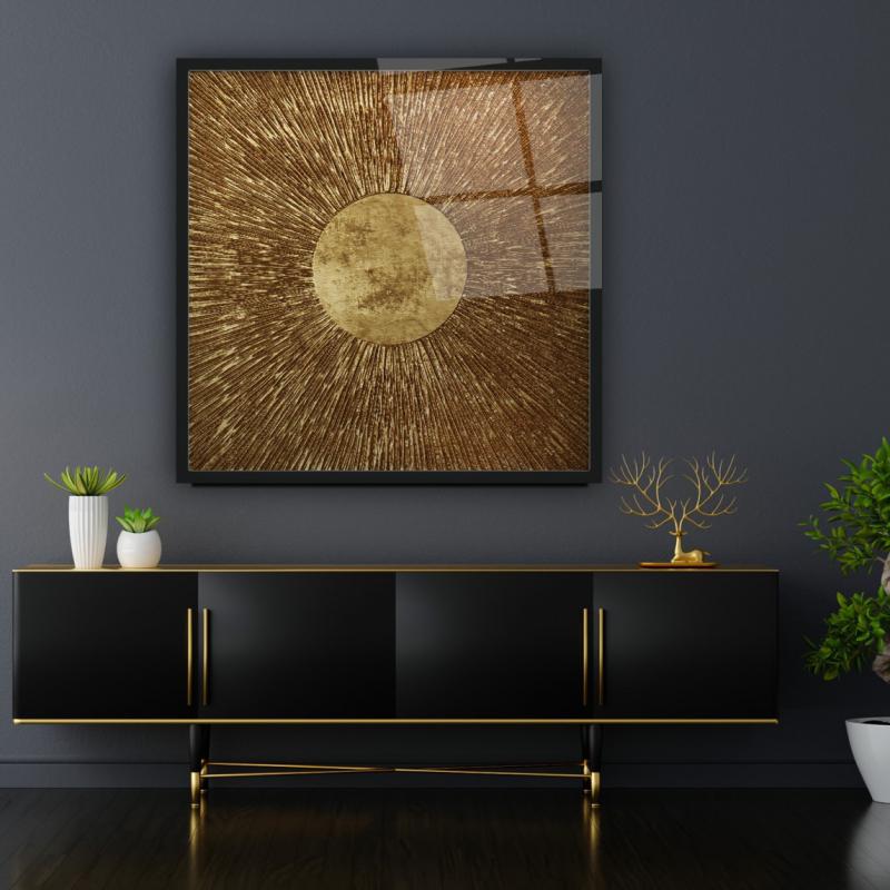 Gold Abstract Glass Wall Art