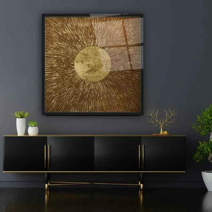 Gold Abstract Glass Wall Art