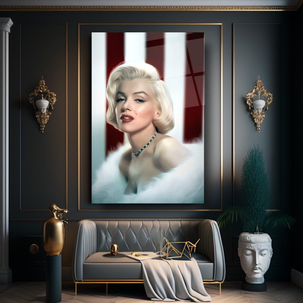 Marilyn Monroe Quadro in Vetro Temperato