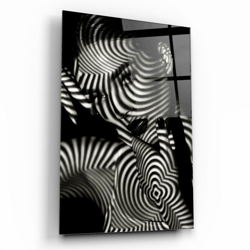 Femme Hypnotique Tableau en Verre Trempé