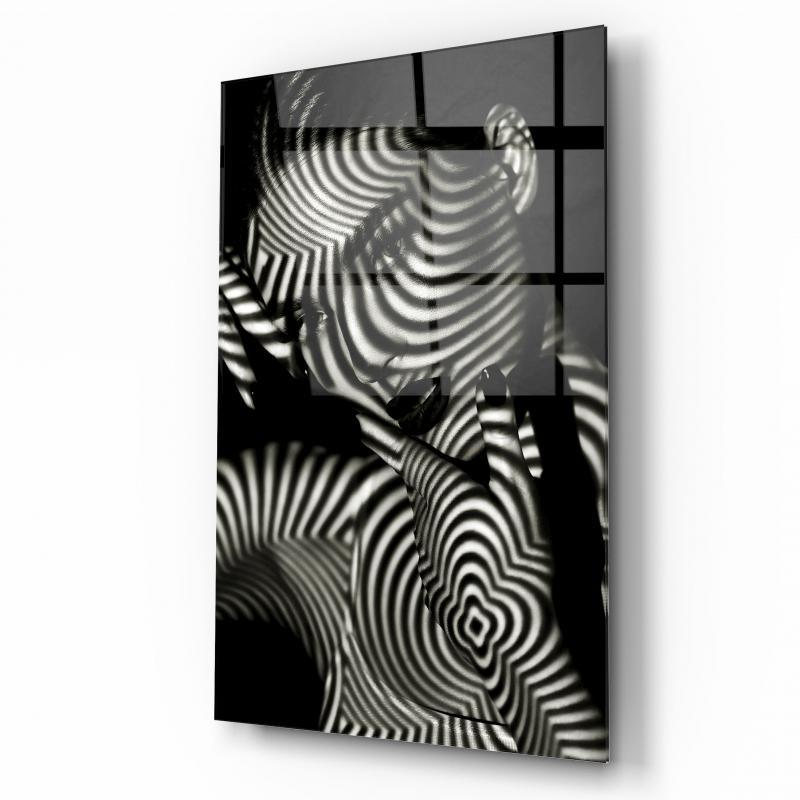 Femme Hypnotique Tableau en Verre Trempé