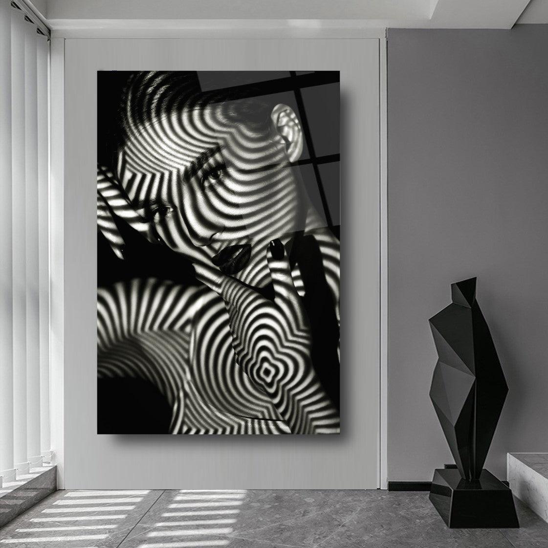Femme Hypnotique Tableau en Verre Trempé