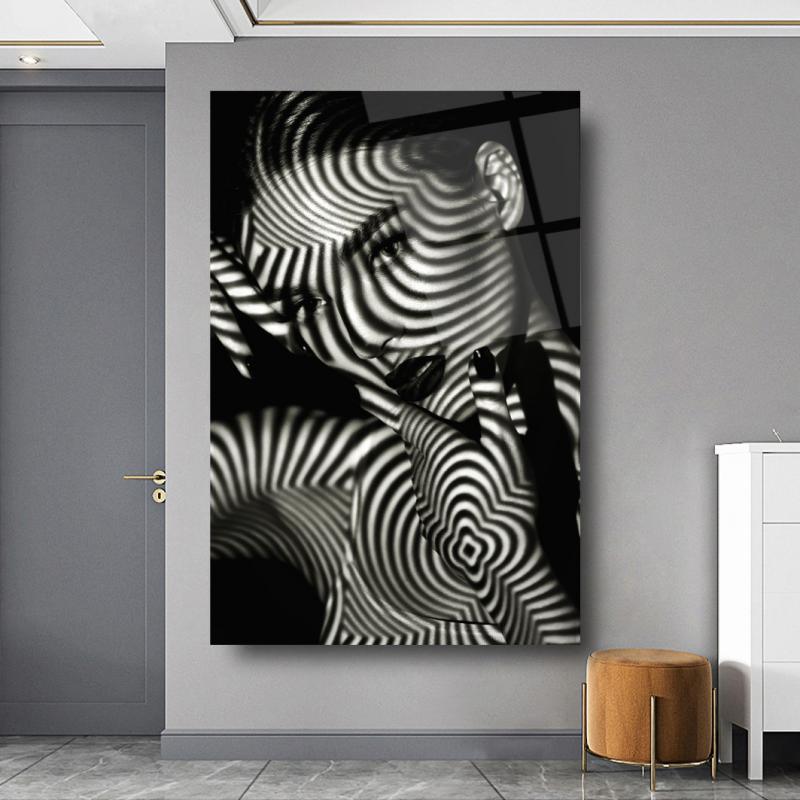 Femme Hypnotique Tableau en Verre Trempé