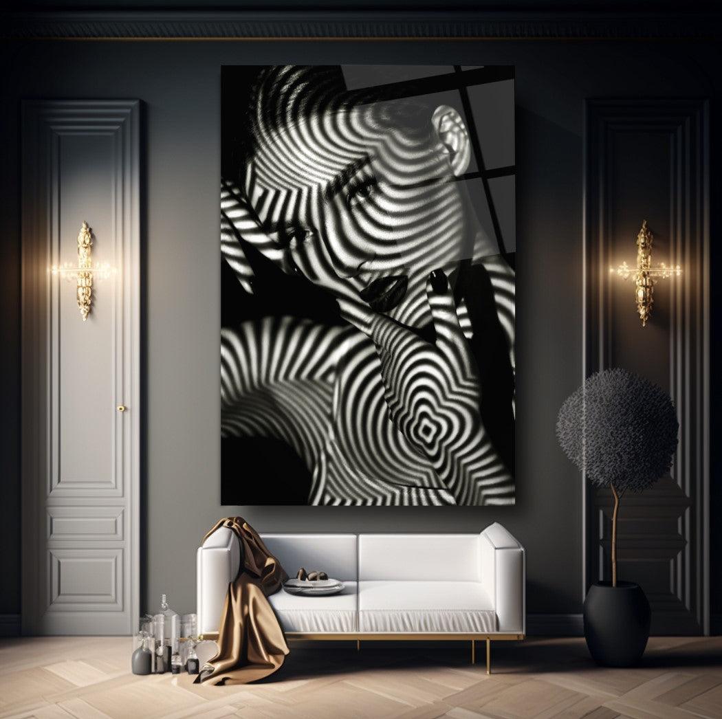 Femme Hypnotique Tableau en Verre Trempé