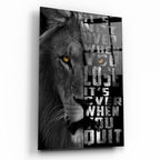 Lion in Grey Glass Wall Art - LUXARTDECO