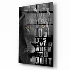 Lion in Grey Glass Wall Art - LUXARTDECO