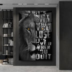 Lion in Grey Glass Wall Art - LUXARTDECO