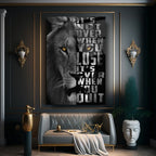 Lion in Grey Glass Wall Art - LUXARTDECO