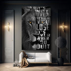 Lion in Grey Glass Wall Art - LUXARTDECO