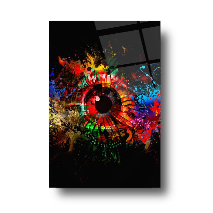 Occhio Astratto Quadro in Vetro Temperato
