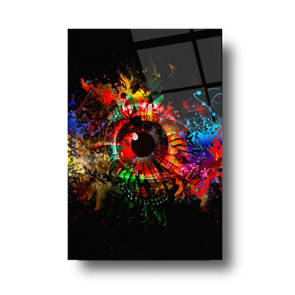 Occhio Astratto Quadro in Vetro Temperato