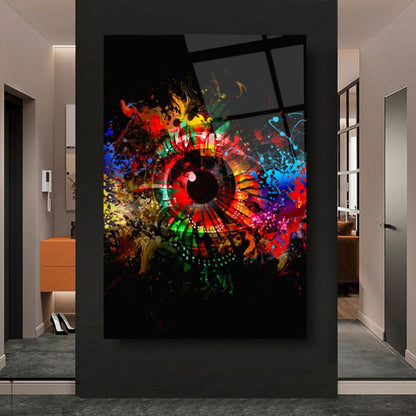 Occhio Astratto Quadro in Vetro Temperato