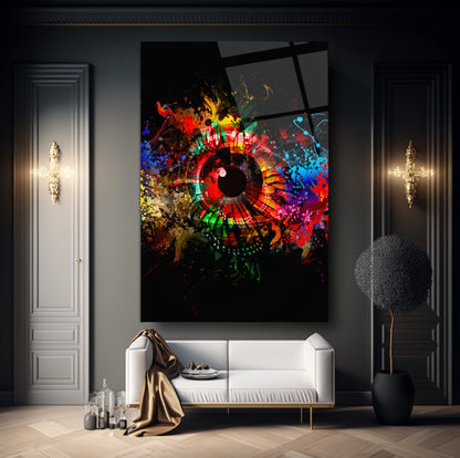 Occhio Astratto Quadro in Vetro Temperato