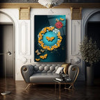 Golden Butterflies Glass Wall Art - LUXARTDECO