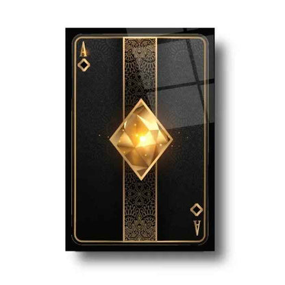 Playing Card Ace Glass Wall Art