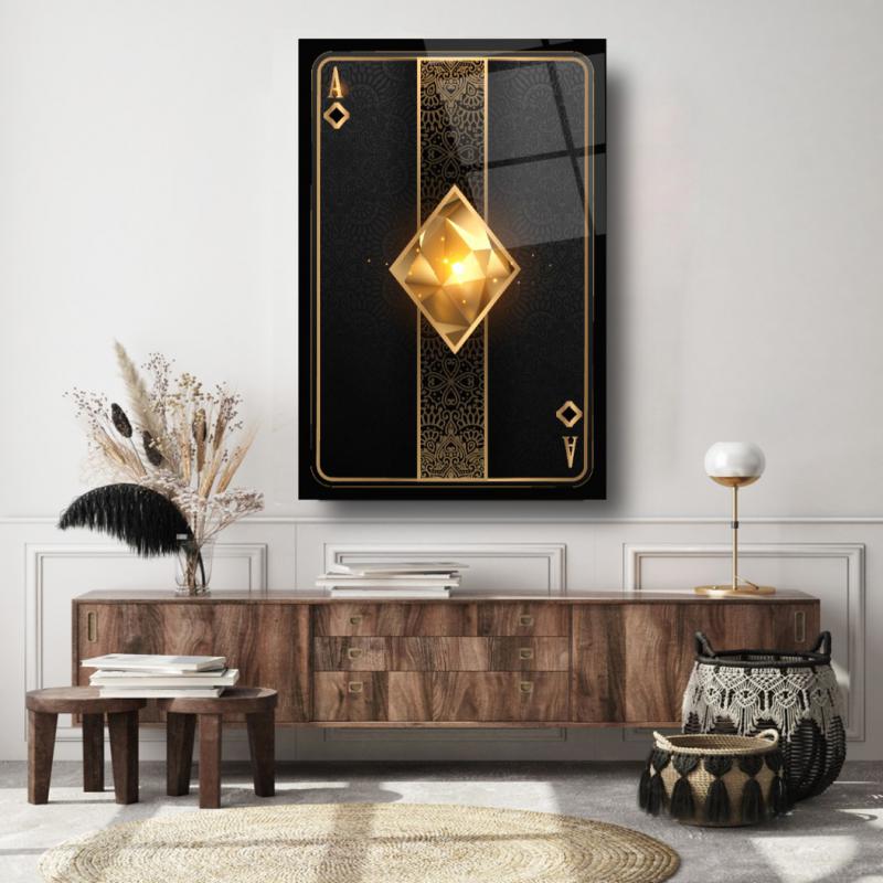 Playing Card Glass Wall Art