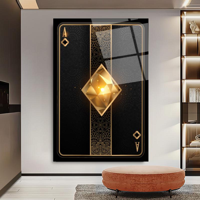 Playing Card Glass Wall Art