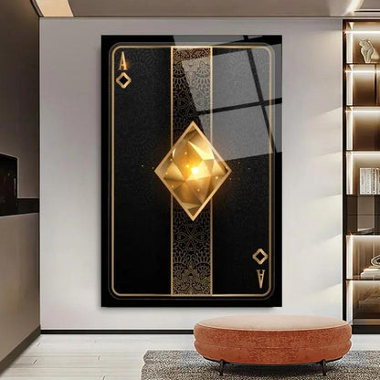 Playing Card Glass Wall Art - LUXARTDECO