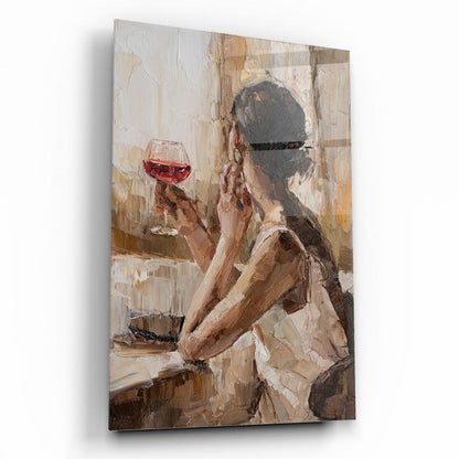 Vino e Donna Quadro in Vetro Temperato