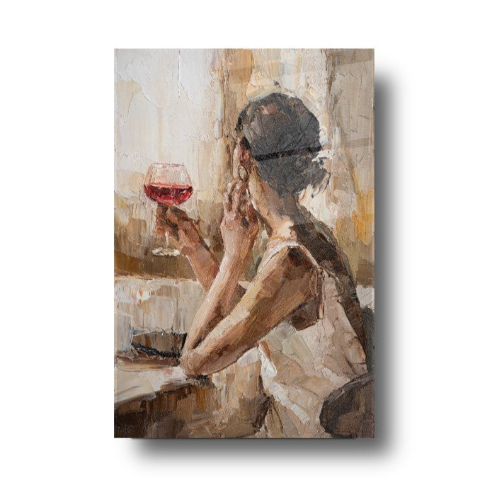 Vino e Donna Quadro in Vetro Temperato