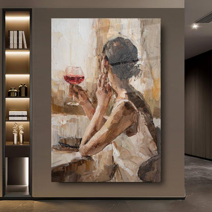 Vino e Donna Quadro in Vetro Temperato