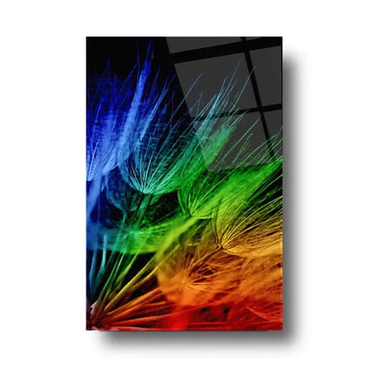 Colorful Dandelion Glass Wall Art - LUXARTDECO