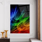 Tableau mural en verre représentant un pissenlit coloré