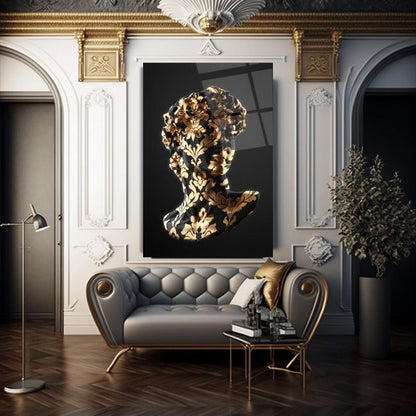 David Statue Glass Wall Art