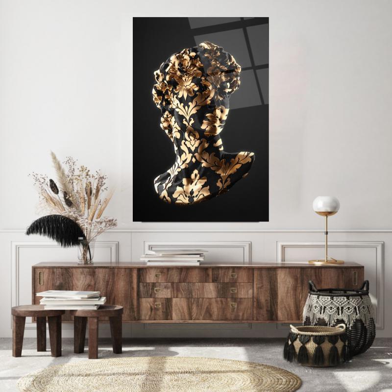 David Statue Glass Wall Art