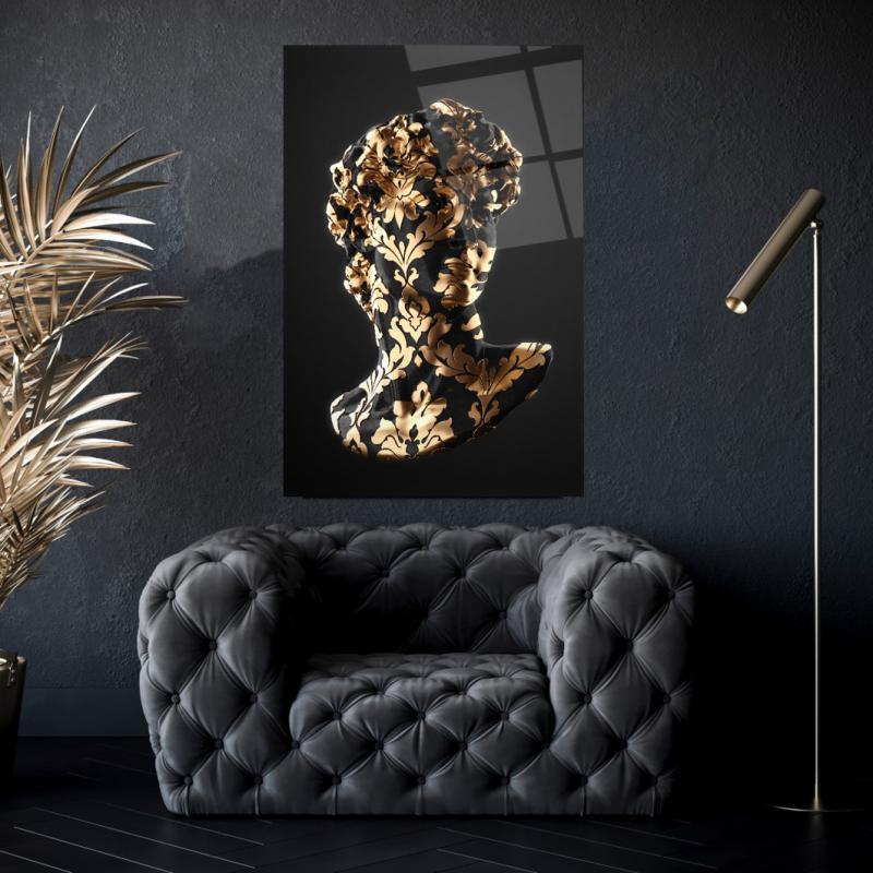 David Statue Glass Wall Art