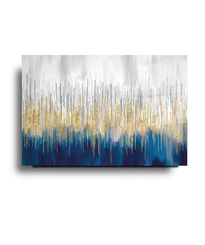 Golden Rain Glass Wall Art - LUXARTDECO