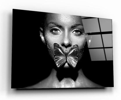Seductive Woman Glass Wall Art