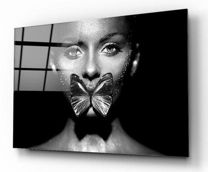 Seductive Woman Glass Wall Art