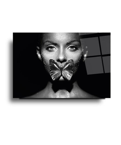Seductive Woman Glass Wall Art