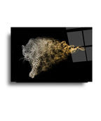 Leopard on Fire Glass Wall Art - LUXARTDECO