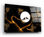 Birds In Love Glas Wall Art - LUXARTDECO