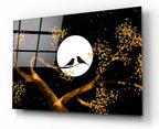 Birds In Love Glas Wall Art - LUXARTDECO