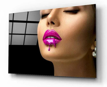 Lips Glas Wall Art - LUXARTDECO
