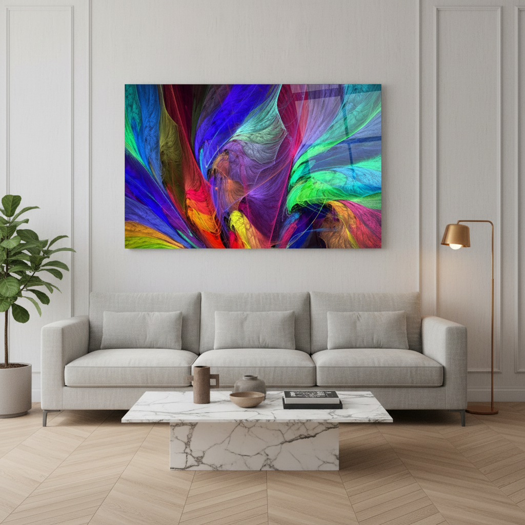 Esplosione di Colori Quadro in vetro temperato