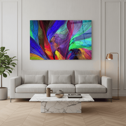 Explosion de Couleurs Tableau en Verre Trempé