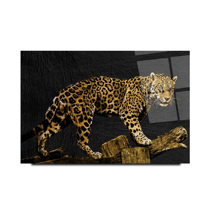 Décoration murale en verre léopard 