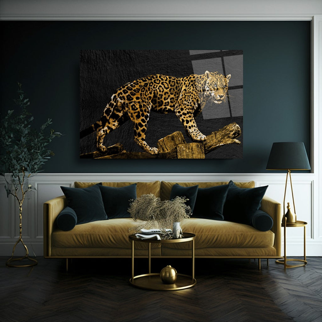 Décoration murale en verre léopard 